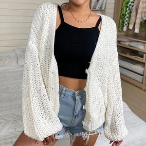 COPY - Lantern Sleeve Yarn Cardigan